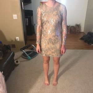 Sequined long sleeved dress